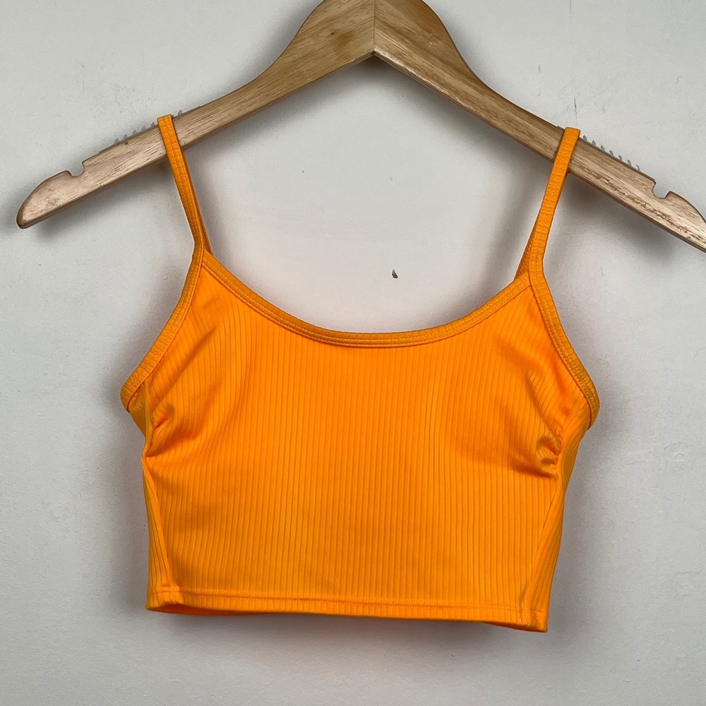 Wild Fable Ribbed Cropped Cami Tank XXS Orange Y2K Streetwear